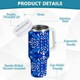 thumbnail image 4 of 40 oz Stainless Steel Tumbler Vacuum Insulated Leak Proof Stainless Steel Coffee Cup Water Bottles Blue Beautiful, 4 of 9