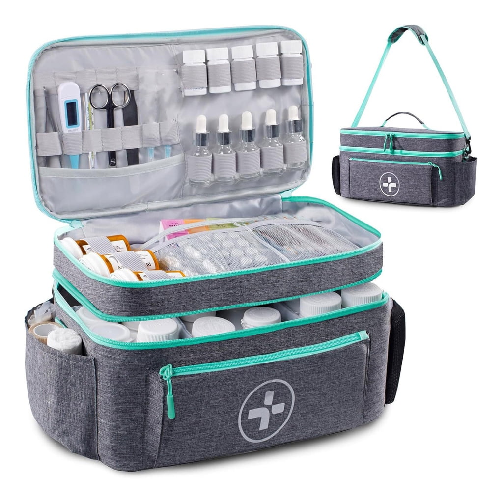 Water Resistant First Aid Storage Bag With Removable Compartments Suitable For Emergency Supplies Home Travel Essential