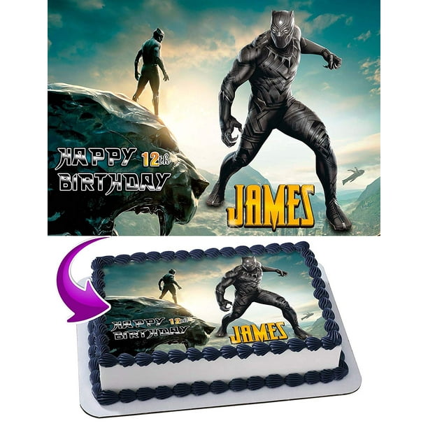 Black Panther Edible Cake Image Topper Personalized