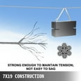 thumbnail image 4 of VEVOR 304 Stanless Steel Cable 3/16Inch, Aircraft Wire Rope 500Ft Reel, Braided Wire Cable with 7x19 Strand Construction, Wire Rope Cable for Deck Railing, Stair Handrails, Fence, Clothesline, 4 of 9