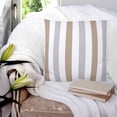 thumbnail image 3 of Brown Grey Stripe 16x16 Pillow Covers Set of 2, Modern Farmhouse Vertical Striped Throw Pillow Covers Decorative Couch Cushion Case, Microfiber Square Pillowcases for Bedroom Car Living Room, 3 of 7