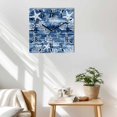 thumbnail image 3 of Navy Blue Coastal Wooden Wall Clock Silent Non Ticking, Summer Beach Ocean Coral Starfish Square Wall Clocks Battery Operated, Decor Clock for Home Office, Living Room, Kitchen, 10 Inch, 3 of 9