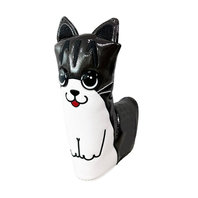 Golf Putter Head Cover Headcover for Most Putter Club Embroidered PU Black