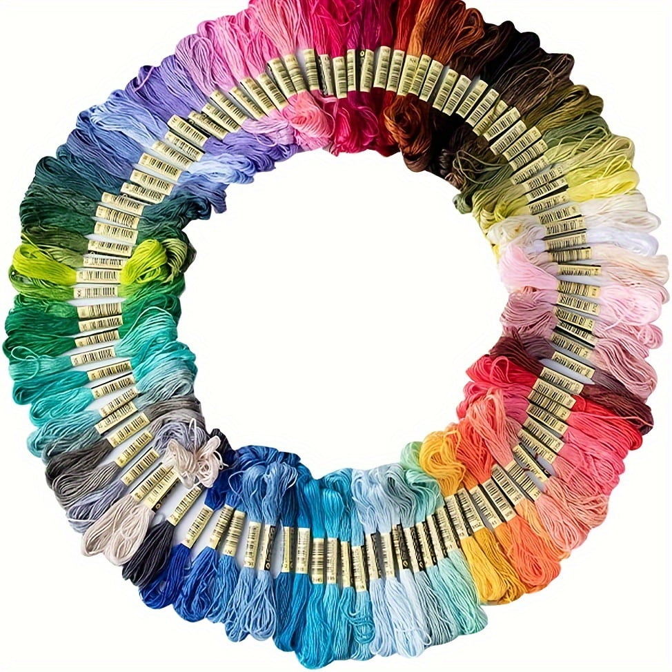 100/150/200 Rainbow Color Embroidery Floss Cross Stitch Thread Cotton Friendship Bracelet String Yarn DIY Handcraft Accessories