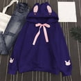 thumbnail image 4 of Tunics for Leggings Fall Loose Fit Hooded Long Sleeve Dolman Cold Shoulder Hoody Graphic Hoodie Cotton Hoodies (Purple,XXL), 4 of 7