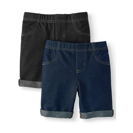 - Knit Denim Bermuda Shorts, 2-Pack (Little Girls & Big Girls)
