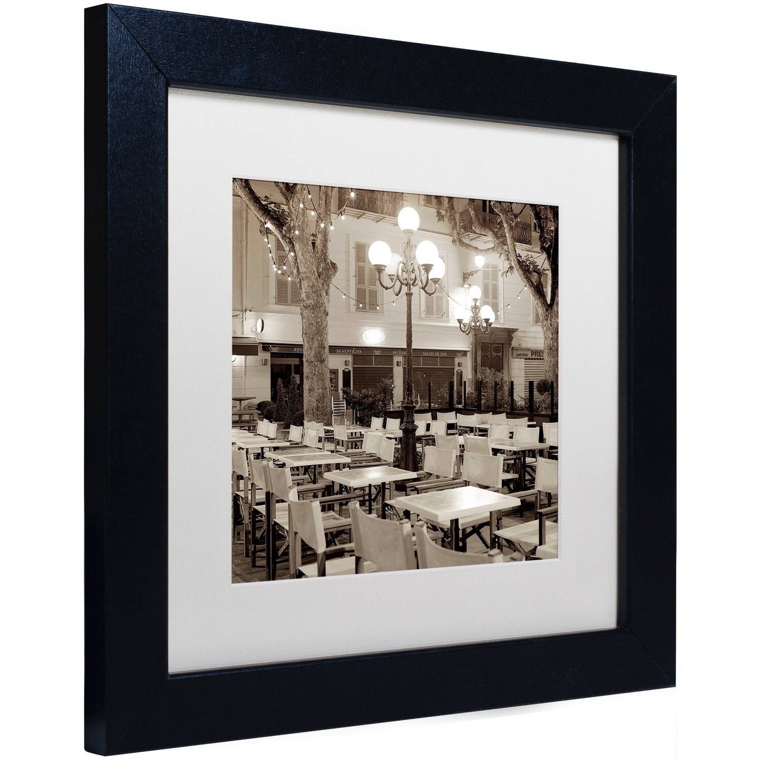 Trademark Fine Art "Cote d'Azur Cafe I" Canvas Art by Alan Blaustein, White Matte, Black Frame