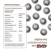M&M'S Silver Milk Chocolate Candy, 2 lb Bag for Celebrations and Party Favors