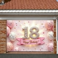 thumbnail image 3 of Pink Theme 18th Birthday Banner Decorated Happy Birthday Display Polka Dot Balloons Gold Stars Sweet 18 Backdrop for 18th Birthday Party Girls' Birthday Indoor Celebration, 3 of 9