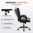 thumbnail image 4 of JONPONY Leather Office Chair, Big and Tall Office Chair 400LBS Wide Seat Ergonomic Computer Desk Chair High Back Executive Leather Chair Adjustable Task Chair, Black, 4 of 8