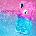 thumbnail image 5 of For iPhone XS Max Tough Defender Sparkling Liquid Glitter Heart Case Cover Blue, 5 of 5