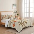 thumbnail image 5 of Full Quilt Set 78''x90'', Vintage Botanical Lightweight Bedspread Coverlet Set with 2 Pillow Shams, Red Spring Floral Botanical Farmhouse Breathable All Season Quilt Bedding for Bedroom/Guest Room, 5 of 9