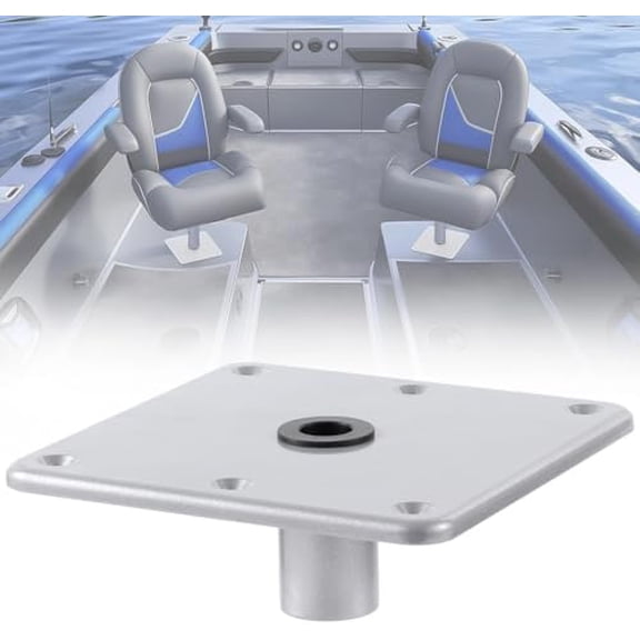 7×7 Heavy Duty Boat Seat Base, Aluminum Alloy Marine Pedestal For 3/4 Pin Post Socket, Corrosion-Resistant Mounting Bracket For Boat Seat$$Watercraft
