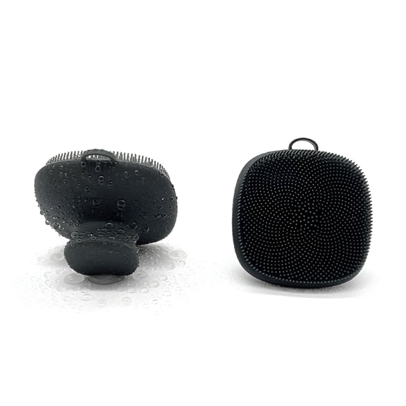 RAGUPEL Silicone Face Scrubber for Men and Women, Facial Cleansing Brush, Manual Waterproof Cleansing Skin Care Face Brush for Exfoliating (Black)