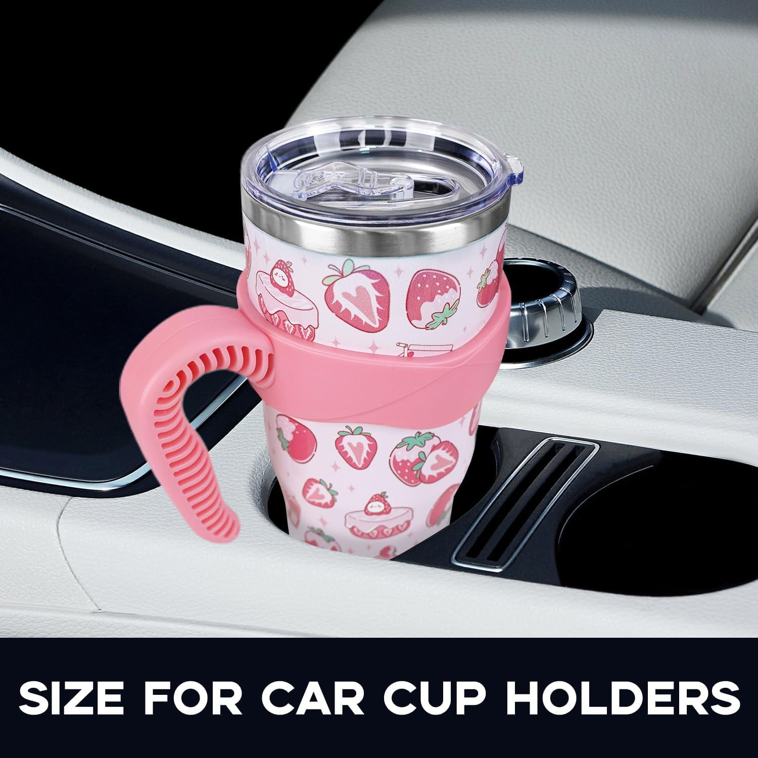 Handle Insulated Cup- Light Pink (40oz) – The Silver Strawberry