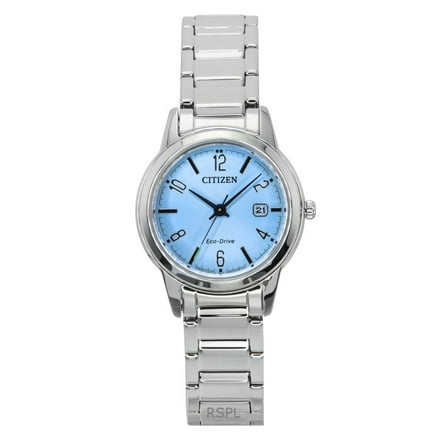 Citizen Elegance Stainless Steel Light Blue Dial Eco-Drive FE1241-71L Women's Watch