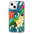 thumbnail image 1 of MUNDAZE Apple iPhone 13 Mini Shockproof Clear Hybrid Protective Phone Case Blue Monstera Pothos Tropical Floral Flowers Cover, 1 of 5