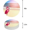 thumbnail image 1 of FMSHPON Pink Flamingo Standing By The Sea Summer Tropical Seaside Set of 8 Round Coaster for Drinks, Absorbent Ceramic Stone Coasters Cup Mat with Cork Base for Coffee Table Bar Decor, 1 of 6