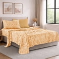 thumbnail image 3 of Lux Decor Twin XL 4 Piece Bed Sheet Set - Paisley Printed Microfiber Sheets, Ultra Soft, Deep Pocket, Wrinkle-Free, Breathable, OEKO-TEX Certified - Twin XL, Taupe, 3 of 7