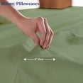 thumbnail image 3 of SKY BEDDINGS Standard Size Pillowcase Set of 2 - Sage Green Super Soft Pillow Cases Queen, 600 Thread Count 100% Egyptian Cotton, Breathable, Cool, Sateen Weave Sleeping Pillow Covers - Sage Green, 3 of 7
