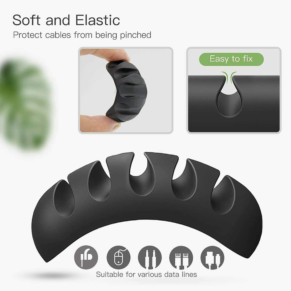 10-Pack Self-Adhesive Cable Ties & Clips – Reusable Wire Organizer For Home, Office & Desk, Tool-Free Installation, Residue-Free Removal