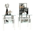 thumbnail image 2 of Triple Tree Indoor Modern Storage Tempered Glass Square End Table, White (Set of 2), 2 of 9