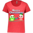 thumbnail image 3 of Inktastic Merry Christmas Owls Women's Plus Size T-Shirt, 3 of 5