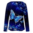 thumbnail image 4 of Moda mujer manga larga cuello redondo blusa estampada otoño casual pulóver tops Fridja  fjkfkj530, 4 of 5
