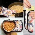 thumbnail image 5 of Yayeee Oven Mitts and Pot Holder Set of 4 Heat Resistant Kitchen Gloves Baking Hot Pad, Purple Retro Flower, 5 of 5