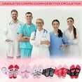 thumbnail image 3 of Hengguang 6 Pairs Plus Size Socks Valentine Gifts, Women Knee High Sock Long Heart Print Compression Stocking Gift, 3 of 8