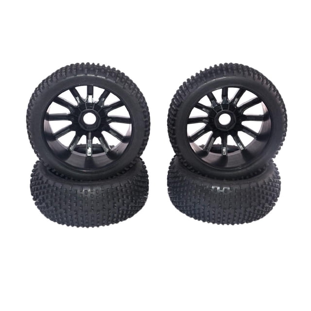 4 piezas 1: 8 neumáticos y llantas de 17 mm ajuste hexagonal para accesorios de Zulema Neumáticos RC Buggy