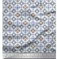 thumbnail image 1 of Soimoi Silk Fabric Triangle & Floral Ethnic Print Fabric by Yard 42 Inch Wide, 1 of 3