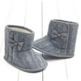 thumbnail image 4 of Penkiiy Toddler Shoes Baby Girls Cute Bowknot Boots Baby Soft Cotton Shoes Winter Warm Shoes Smart Step First Walkers Shoesfor12-15 Months Dark Gray 2023 Summer Deal, 4 of 5