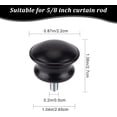 thumbnail image 6 of 4PCS 1x1 Black Drapery Round Curtain Rod Finials Roman Shower Curtain Rods with Screws Plastic Small Mushroom Shape Replacement Decorative Mini Head Caps for 5/8 Inch Dia Rod M5 Thread Dia, 6 of 8