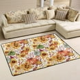 thumbnail image 2 of SKYSONIC 36x24in Watercolor Sunflowers Pumpkins Area Rug, Autumn Leaves Non-Slip Floor Carpet for Indoor Living Dining Room Bedroom, 2 of 5