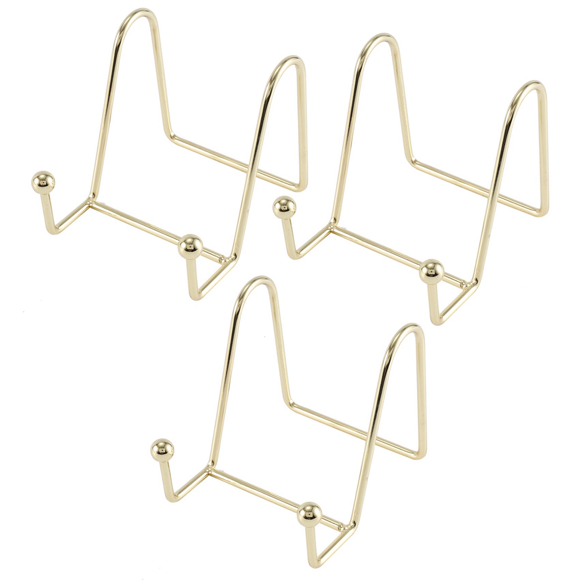 15 Pack Plate Stand for Display Gold Iron Easel Plate Holder Display Stand Metal Frame Holder for Photo Decor Plate Bowl