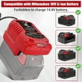 thumbnail image 4 of Enchufe US Charger para Mil*wau*kee Batería Li-ion de 18V 48-11-1862, 48-11-1880, 48-11-1850, 48-11-1852, 48-11-1812 Portátil Mini Rápido Charger con Indicador LED, 4 of 9