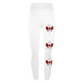 thumbnail image 5 of Jinhomg Women's Slim fit Leggings, High Waisted Leggings for Women Soft Opaque Printed Pants with Canada Letter Flag Flowral for Workout Skating Deals of the Day White S, 5 of 6