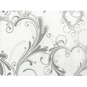 Pack of 1, Heart Flourish Gift Wrap, 24" x 85' For Wedding, Bridal Showers & Anniversary Celebrations, Made In USA