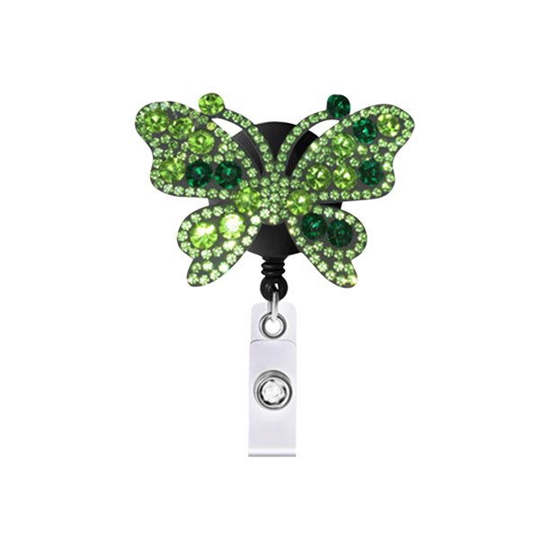 Taladro caliente de cuero mariposa retráctil fácil de tirar hebilla de diamantes de imitación Color mariposa fácil de tirar llavero documento hebilla Wmkox8yi sjalhkljlk3733
