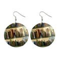thumbnail image 2 of Ziurtnc 1 Pair Book Themed Acrylic Earrings Waterdrop Shape Women Hook Earrings Book Shelves Patterned Dangle Earrings, 2 of 8
