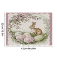 thumbnail image 3 of QuanTara Easter Placemats Set of 1, 16.54x12.6in Bunny & Egg Pattern Polyester Placemat, Washable Holiday Table Decor for Dining Party, Festive Mood Decoration, 3 of 6