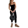 thumbnail image 3 of Sunloudy Combinaison Débardeur pour Femmes, Sans Manches, Col Carré, Couleur Unie, Extensible, 3 of 6
