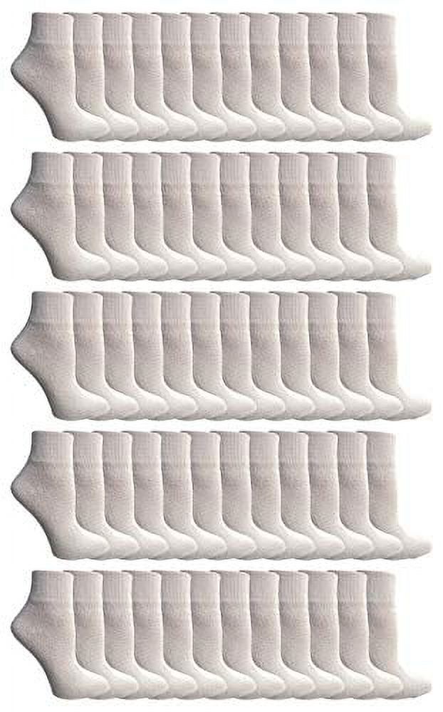 Yacht & Smith 60 Pairs Woman Ankle Wholesale Bulk Pack Athletic Sports Socks, by SOCKS'NBULK (White)
