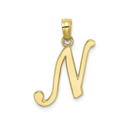 FJC Finejewelers 10k Yellow Gold N Script Initial Charm