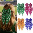 thumbnail image 2 of Hairpin Extra Large Ribbon Bowknot Design Back Head Hair Clip Soccer Pattern Spring Hair Pin Party Hair Accessory, 2 of 8