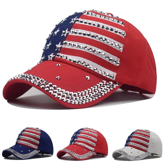 HONHUZH Summer Hats Unisex Independence Day Baseball Hat Adjustable Patriotic Sun Cap