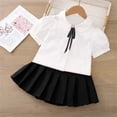 thumbnail image 2 of OGLCCG Girls' School Uniform Outfit Cute 3 Piece Set with Short Sleeve Button Down Shirt and Pleated Skirt,2-15 Years, 2 of 5