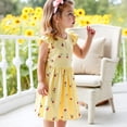thumbnail image 6 of Rggeeun Toddler Floral Print Flutter Sleeve Dress For Girls Fashionable And Stylish Summer Dresses For Kids Boho Casual O-Neck Sundress, 6 of 6