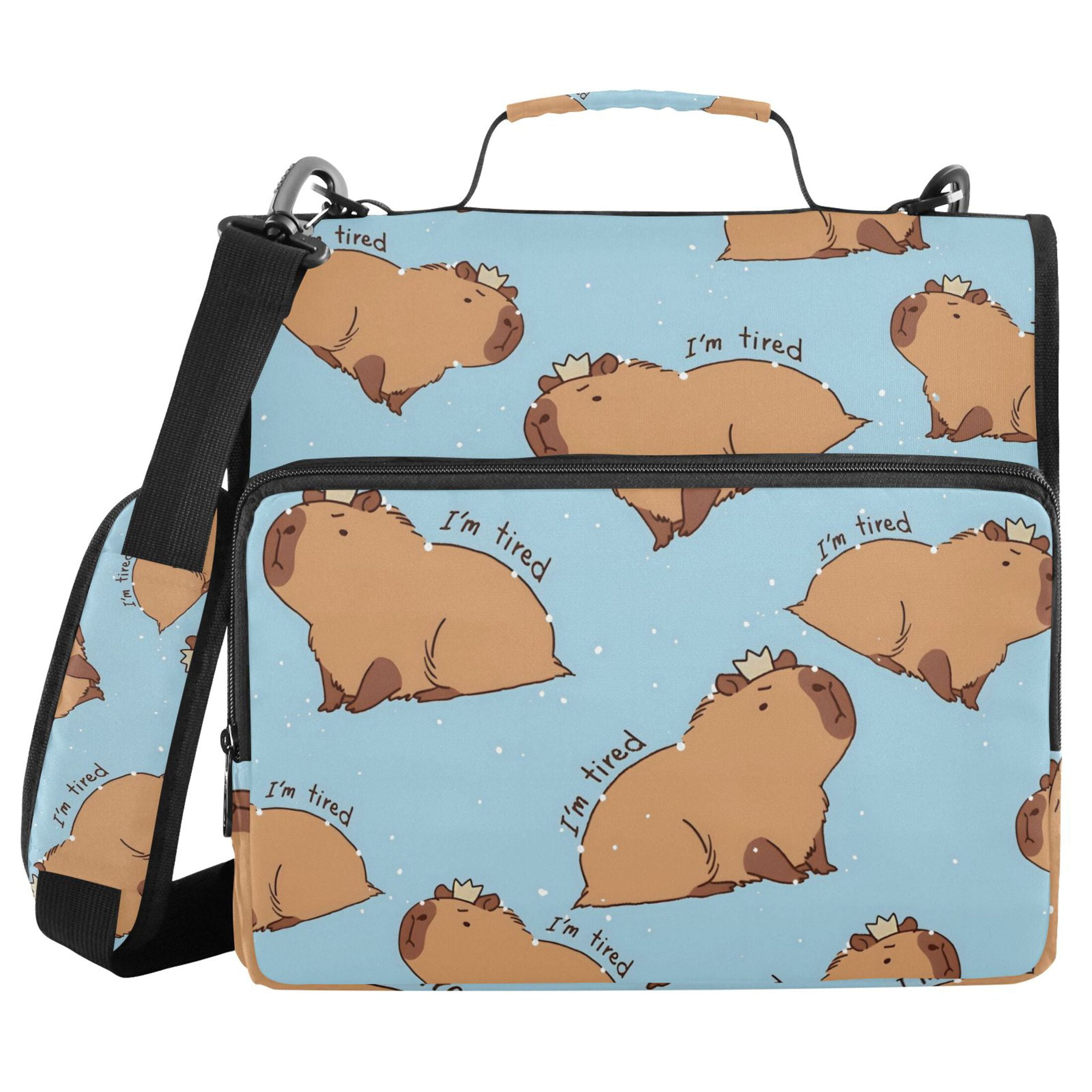 ALAZA Zipper Binder Capybara Animals 3 Ring Trapper Keeper File Folder Organizer Bag
